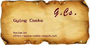 Gying Cseke névjegykártya